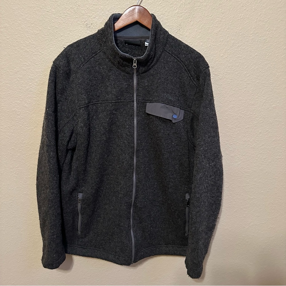 Marmot Men’s Gray Poacher Wool Blend Full Zip Jacket